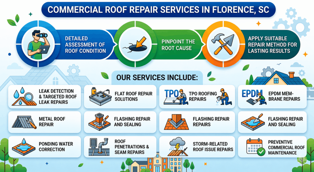 Commercial Roof Repair Services in Florence